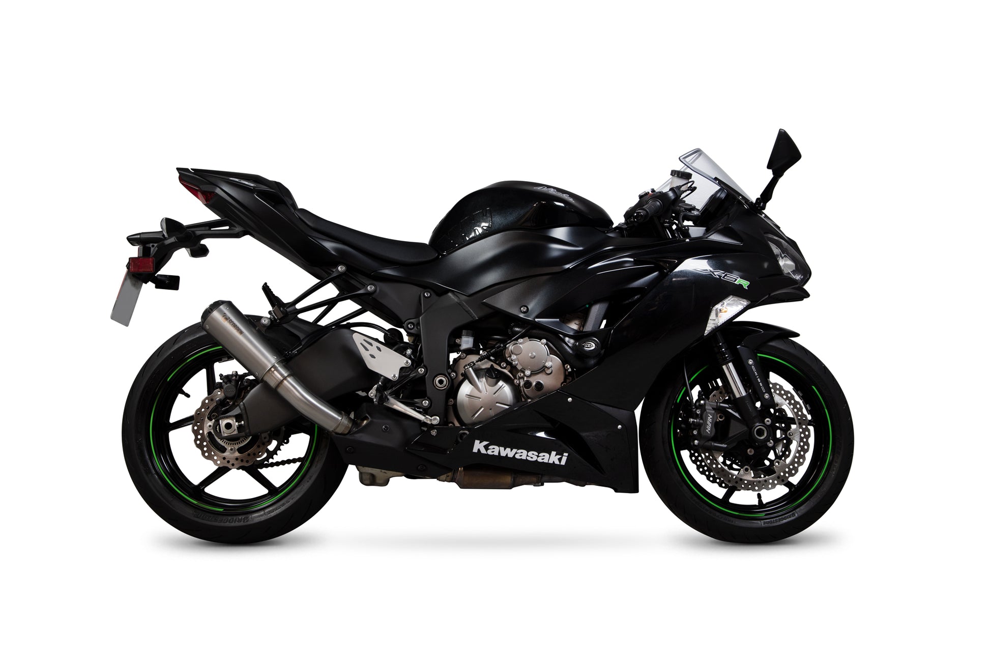 Scorpion PKA129TEO Kawasaki Red Power Slip-On - Titanium Sleeve (Ninja ZX-6R / Ninja ZX-636) | ML Performance UK UK