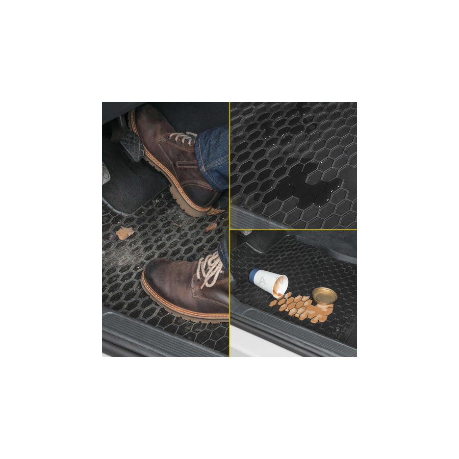 WALSER Tailored 50506 Floor mat set for SKODA OCTAVIA Elastomer, Front and Rear, Quantity: 4, Black | ML Performance Car Parts