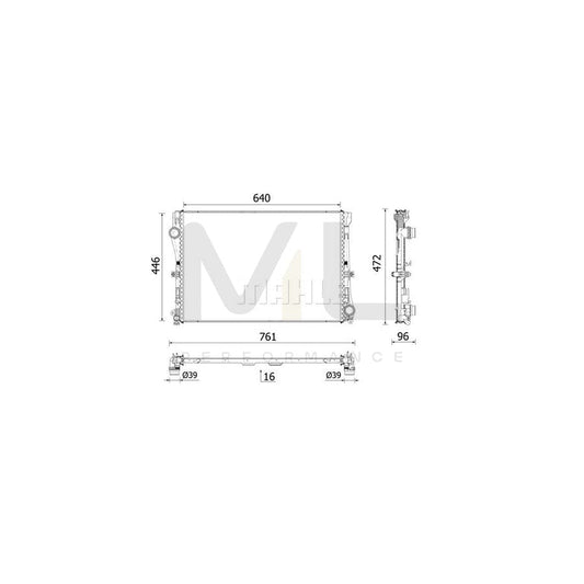 MAHLE ORIGINAL CR 2603 000P Engine radiator suitable for MERCEDES-BENZ C-Class Brazed cooling fins, Aluminium | ML Performance Car Parts