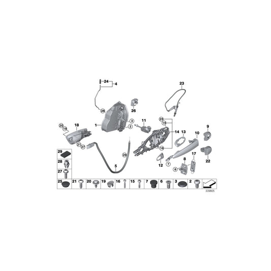 Genuine BMW 51217059677 E88 E87 E82 Front Door Lock Bowden Cable (Inc. 118i, 116d & 130i) | ML Performance UK Car Parts