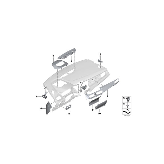 Genuine BMW 51459316993 F45 F46 Trim Cover, Windshield Defroster, Center SCHWARZ (Inc. 216d, 220i & 220d) | ML Performance UK