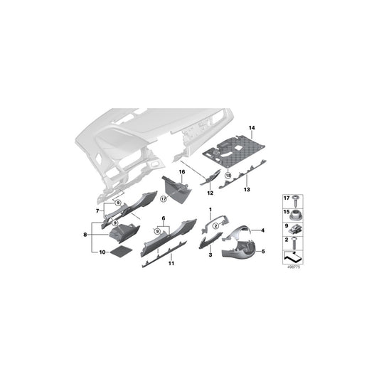 Genuine BMW 51459316701 F45 F46 Trim Panel Foot Controls SCHWARZ (Inc. 218i, 218d & 216i) | ML Performance UK