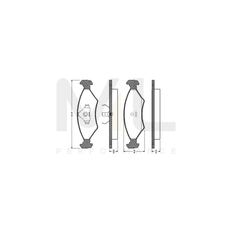 Bosch 0986Tb2067 Brake Pad Set Excl. Wear Warning Contact, With Accessories  | ML Performance Car Parts