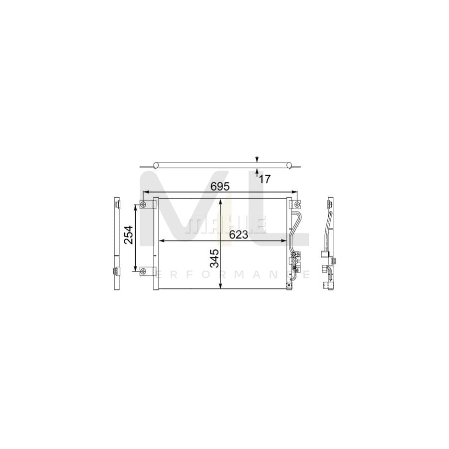 MAHLE ORIGINAL AC 483 000S Air conditioning condenser without dryer | ML Performance Car Parts