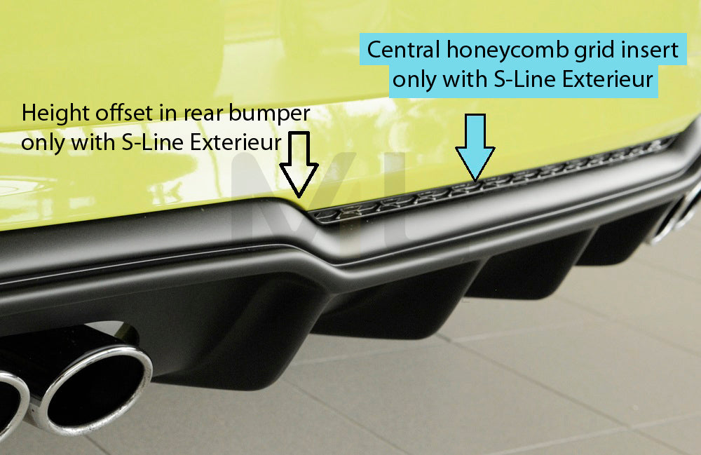 Rieger 00088183 Audi 8V Rear Diffuser (A3 & S3) 6 | ML Performance UK Car Parts