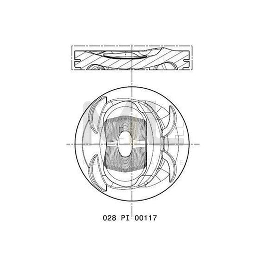 MAHLE ORIGINAL 028 PI 00117 001 Piston 76,76 mm, without cooling duct | ML Performance Car Parts