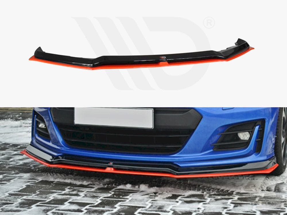 Maxton Design SU-BRZ-1F-FD3T Front Splitter (black & Red) V.5 Subaru Brz Facelift (2017-2020) | ML Performance UK Car Parts