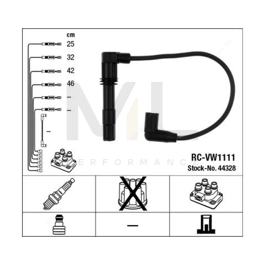 NGK Ignition Cable Kit RC-VW1111 (NGK44328) | ML Car Parts UK | ML Performance