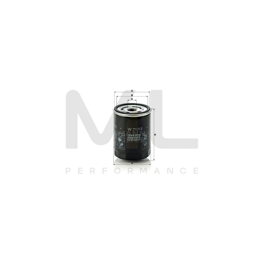 MANN-FILTER W 717/2 Oil Filter Spin-on Filter, with two anti-return valves | ML Performance Car Parts
