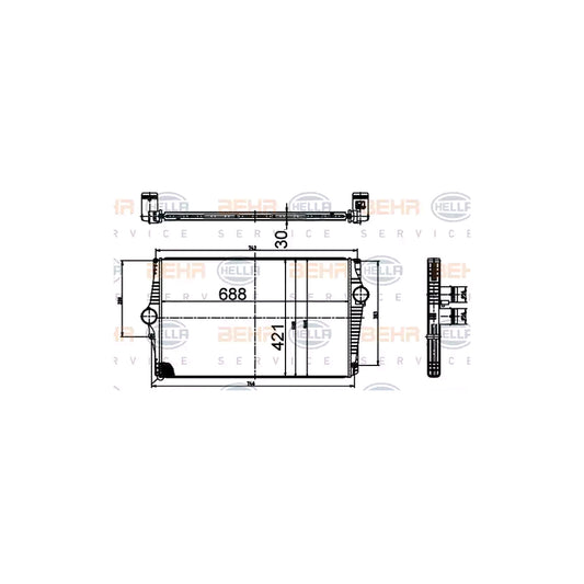 Hella 8ML 376 988-534 Intercooler For Volvo Xc90 I (C, 275)