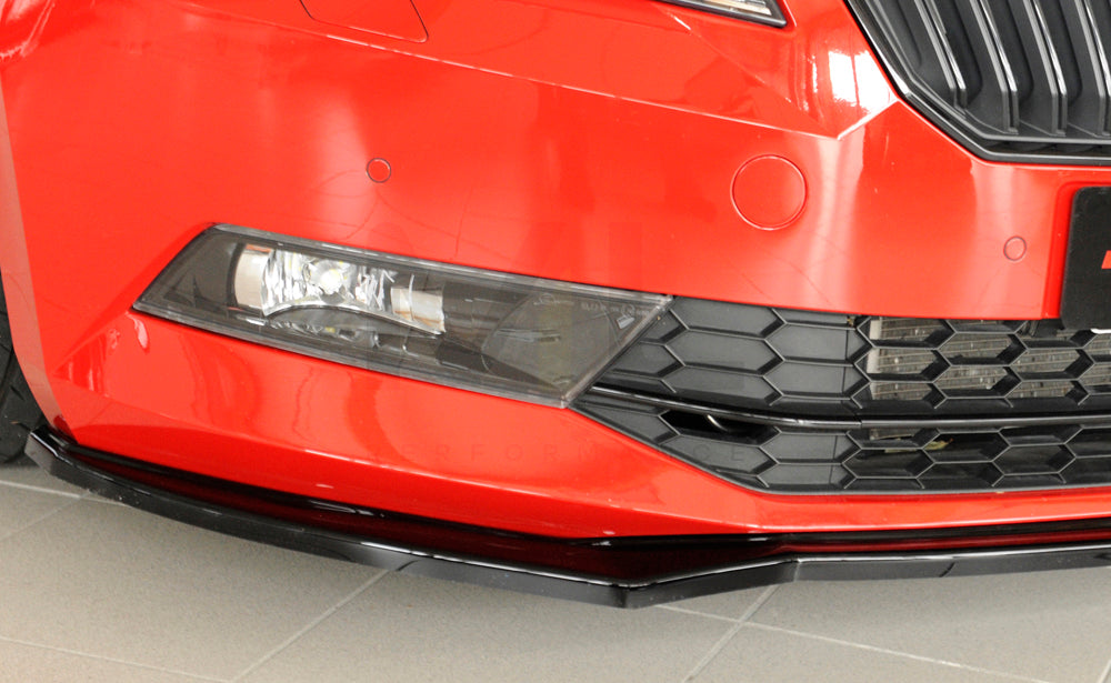 Rieger 00088149 Skoda 3T 3V Superb III Front Splitter 4 | ML Performance UK Car Parts