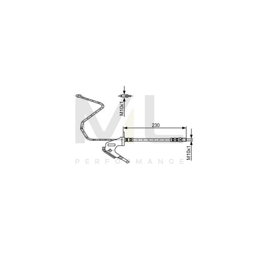 BOSCH 1 987 481 161 Brake Hose 225mm, M10x1 | ML Performance Car Parts