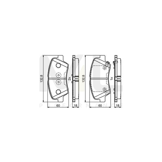 Bosch 0986495410 Brake Pad Set With Acoustic Wear Warning, With Anti-Squeak Plate, With Mounting Manual BP1783 | ML Performance Car Parts