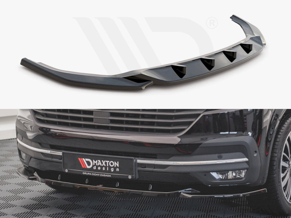 Maxton Design VW-T6F-FD2T Front Splitter V2 VW T6 Facelift (2019-) | ML Performance UK Car Parts