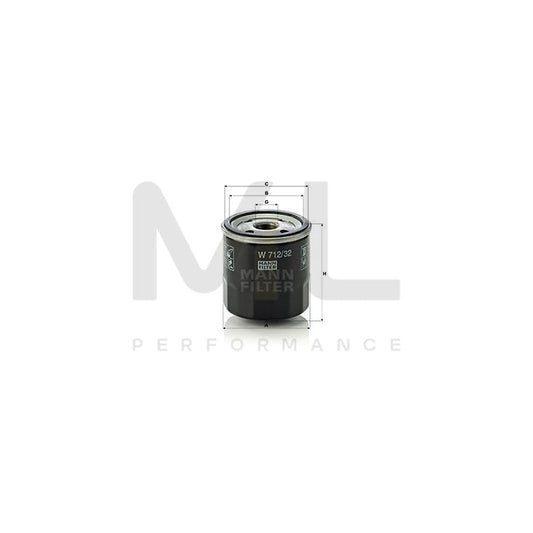 MANN-FILTER W 712/32 Oil Filter for OPEL ASCONA Spin-on Filter | ML Performance Car Parts