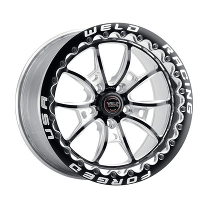 Weld 80HB7100N72F S80 Beadlock Wheel 17x10 5x120 ET43 BS7.2 Black Center - Polished Shell