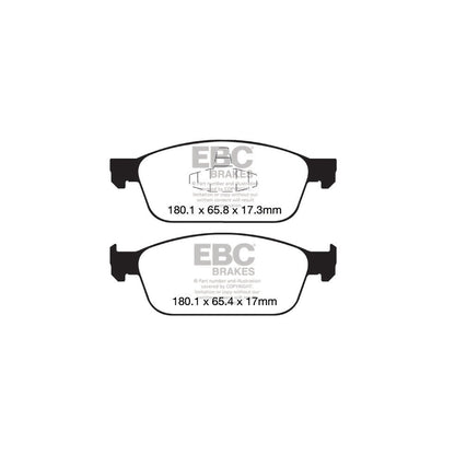 EBC PD05KF1291 Ford Focus Mk3 Orangestuff Front Brake Pad & Plain Disc Kit - ATE Caliper 2 | ML Performance UK Car Parts
