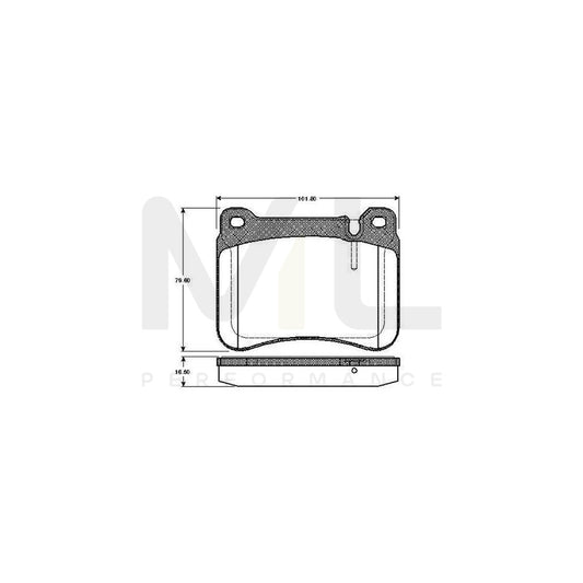 Bosch 0986Tb2972 Brake Pad Set Excl. Wear Warning Contact  | ML Performance Car Parts