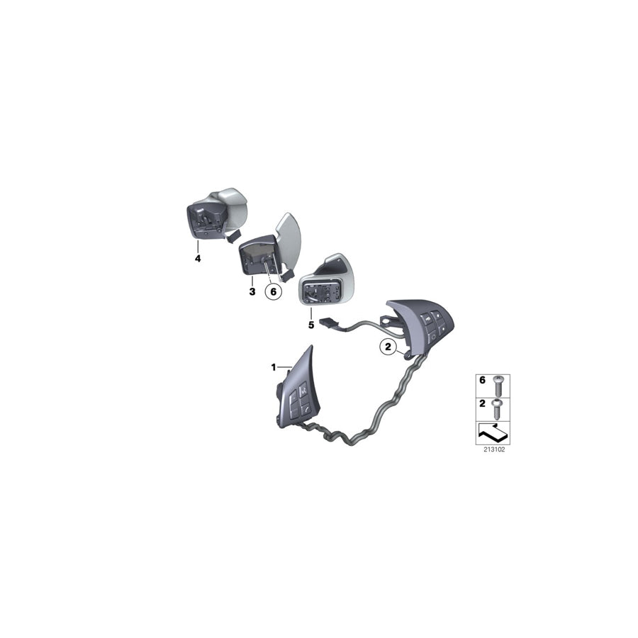 Genuine BMW 61319249145 E71 E72 Switch, Multifunct. Steering Wheel (Inc. X6 50iX, Hybrid X6 & X6 35iX) | ML Performance UK