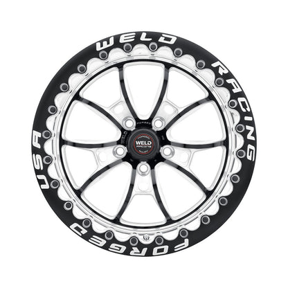 Weld 80HB7110W62F S80 Beadlock Wheel 17x11 5x115 ET5 BS6.2 Black Center - Polished Shell