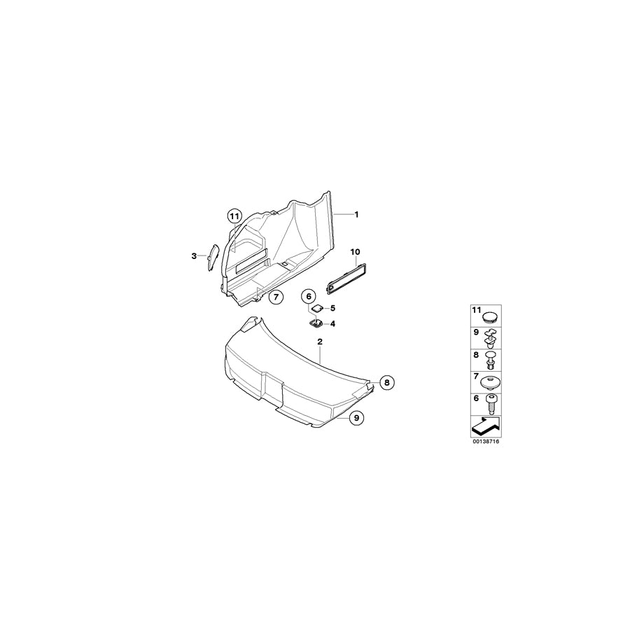 Genuine BMW 51477054961 E64 E63 Left Tail Light Cover ANTHR.-MELANGE (Inc. M6, 630i & 645Ci) | ML Performance UK