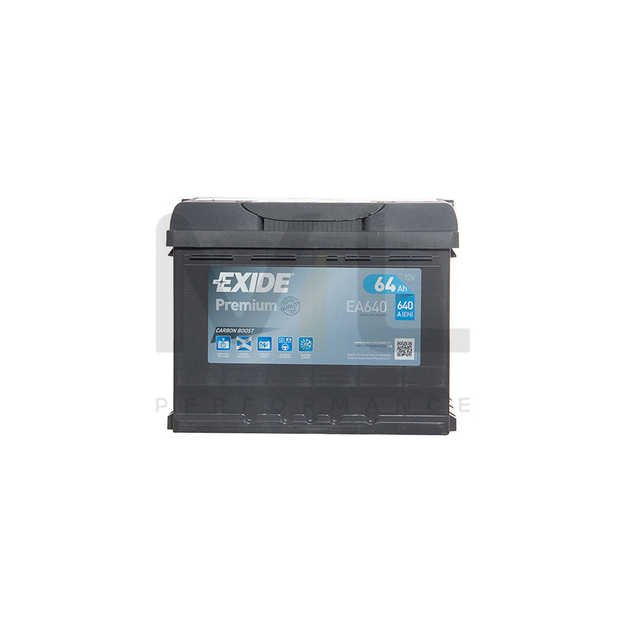Exide Premium 027 Car Battery (64Ah) - 5 Year Guarantee (EA640) | ML Performance UK Car Parts