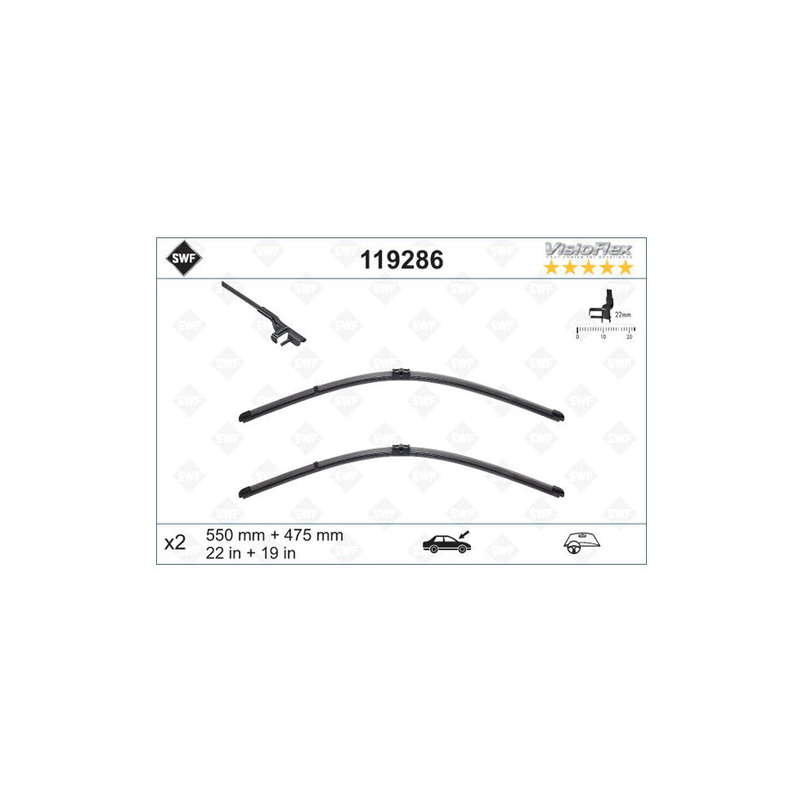 Swf Visioflex 119286 Wiper Blade Suitable For Mercedes-Benz Glk (X204) | ML Performance UK Car Parts