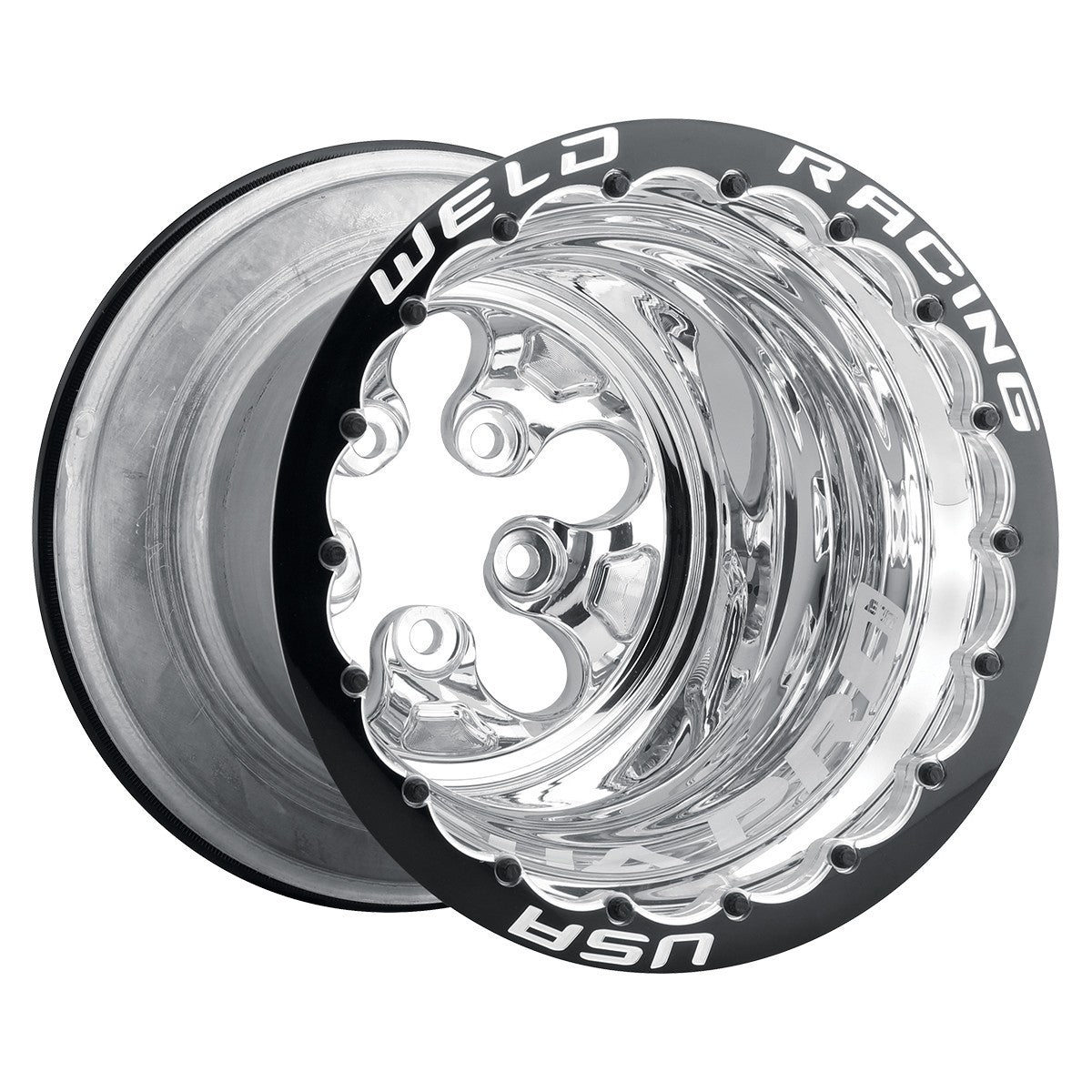 Weld 83XP514412MP Alpha-1 Pro Wheel 15x14 5x5 ET-165 BS1 Polished Center - Polished Shell