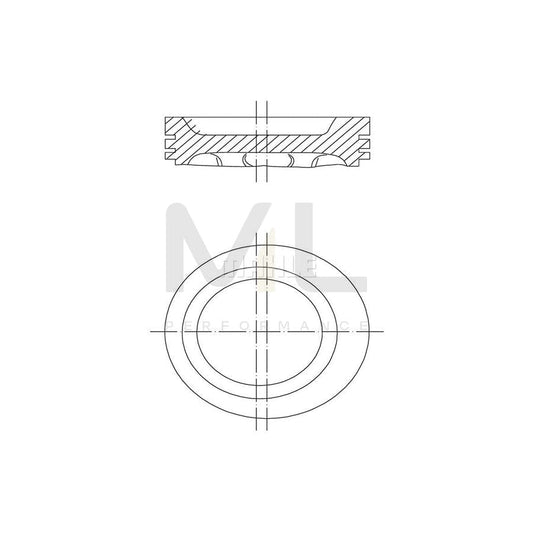 MAHLE ORIGINAL 227 PI 00115 000 Piston 128,0 mm, with piston ring carrier, without cooling duct | ML Performance Car Parts