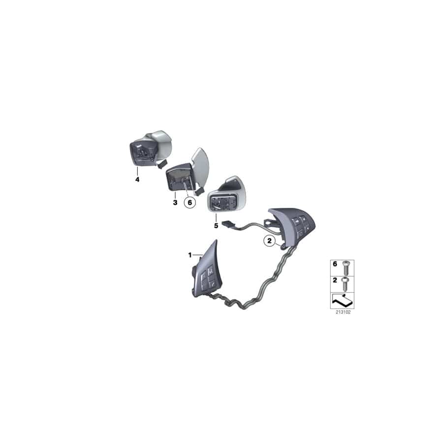 Genuine BMW 61319239912 E70 E71 Switch, Multifunct. Steering Wheel (Inc. X6 40dX, X6 35iX & X5 M50dX) | ML Performance UK Car Parts