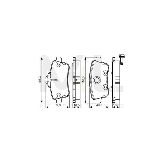 Bosch 0986Tb3206 Brake Pad Set With Bolts  | ML Performance Car Parts