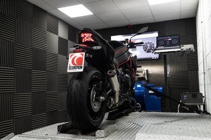 Scorpion PKA135SEO Kawasaki Z H2 Red Power Slip-On - Brushed Stainless Steel Sleeve | ML Performance UK UK