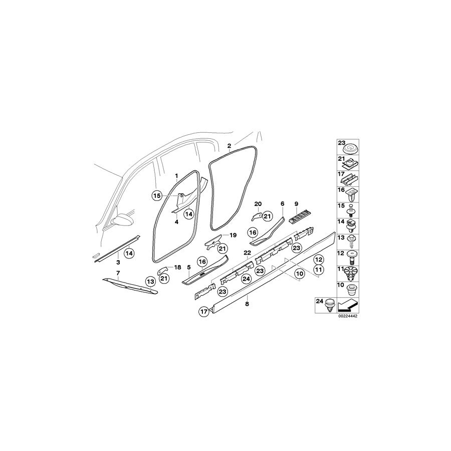 Genuine BMW 51477146349 E91 E90 Door Sill Strip Rear Left BEIGE (Inc. 316i, 335i & 330i) | ML Performance UK