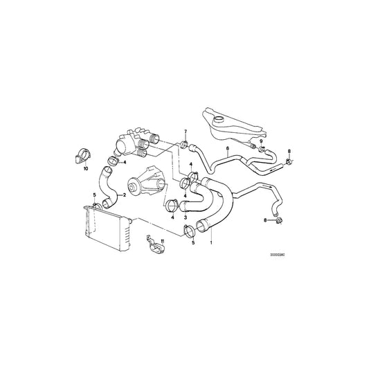 Genuine BMW 11531722641 E34 Water Hose (Inc. 530i & 535i) | ML Performance UK Car Parts