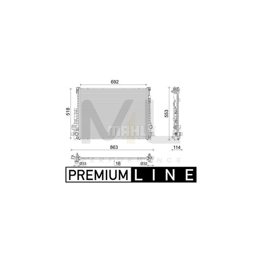 MAHLE ORIGINAL CR 2605 000P Engine radiator Brazed cooling fins, Aluminium | ML Performance Car Parts