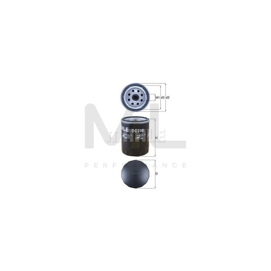 MAHLE ORIGINAL OC 298 Oil Filter Spin-on Filter, with one anti-return valve | ML Performance Car Parts