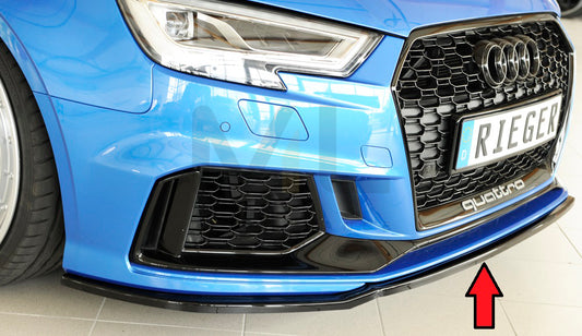 Rieger 00088161 Audi 8V RS3 Front Splitter 1 | ML Performance UK Car Parts