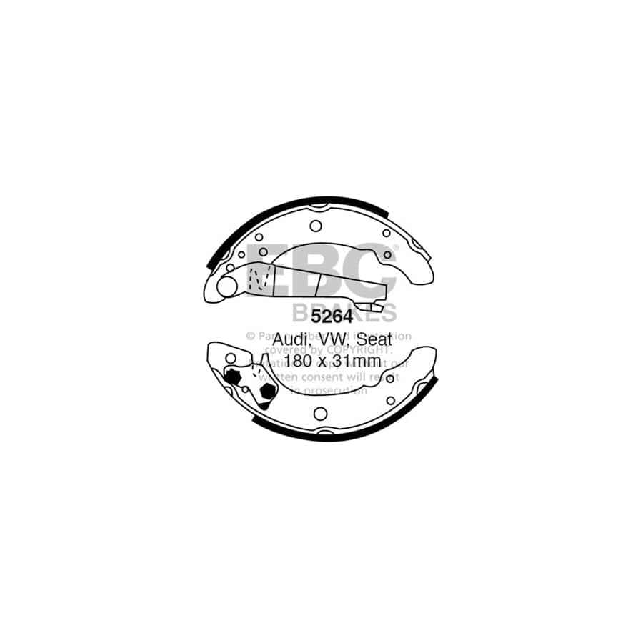 EBC 5264 Audi Seat VW Rear Brake Shoes - Girling/TRW Caliper 1 | ML Performance UK Car Parts