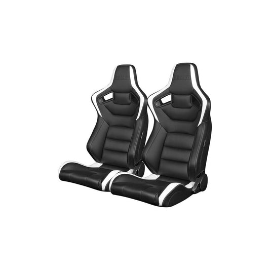 BRAUM Elite Series Racing Seats (Black & White) – Pair | ML Performance UK Car Parts
