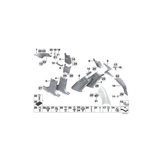 Genuine BMW 51477344094 F07 Cover F Right Loudspeaker SCHWARZ (Inc. 550iX 4.0, 535i & 530d) | ML Performance UK