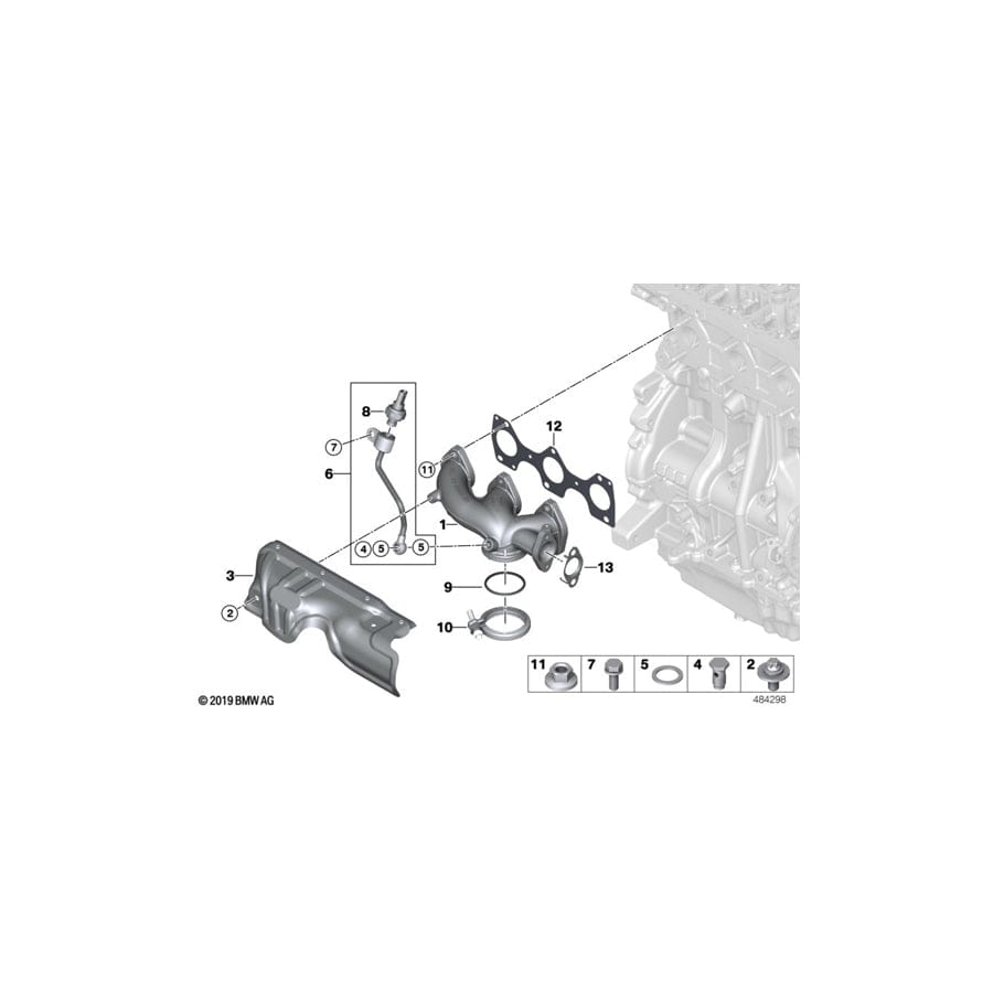 Genuine BMW 11628511758 F46 Gasket Steel (Inc. X1 16d, One D & 116d ed) | ML Performance UK Car Parts