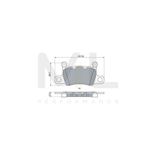 Bosch 0986424926 Brake Pad Set With Anti-Squeak Plate, With Mounting Manual BP2544 | ML Performance Car Parts