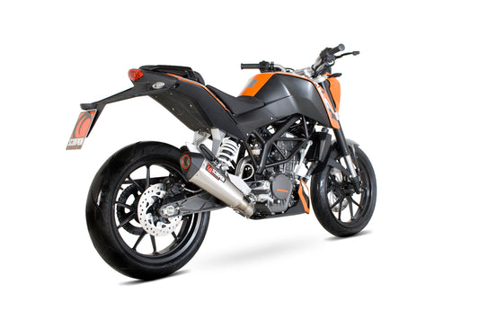 Scorpion RKT72SEO KTM Serket Taper Slip-On - Brushed Stainless Steel Sleeve (125 Duke / 200 Duke) | ML Performance UK UK