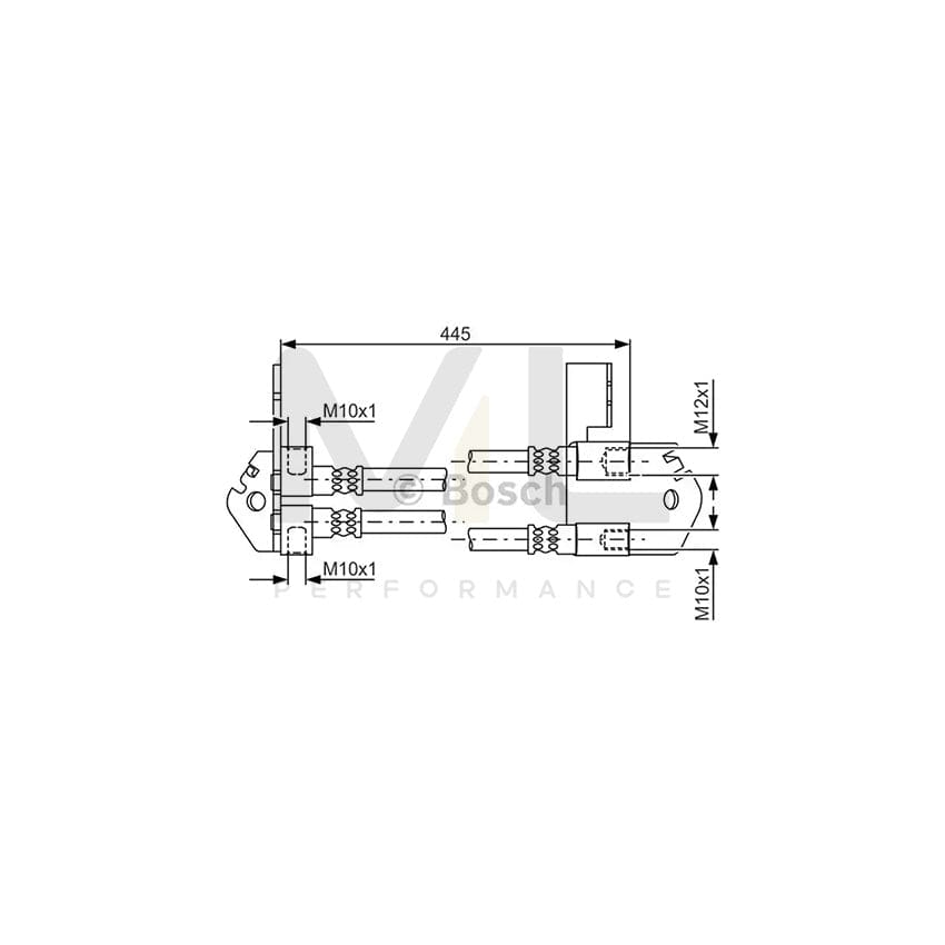BOSCH 1 987 481 808 Brake Hose for FORD TRANSIT 445mm | ML Performance Car Parts