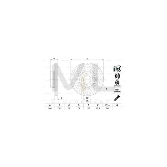 BOSCH 0 986 479 E11 Brake Disc Two-piece brake disc, Vented, Coated, High-carbon, with bolts/screws | ML Performance Car Parts