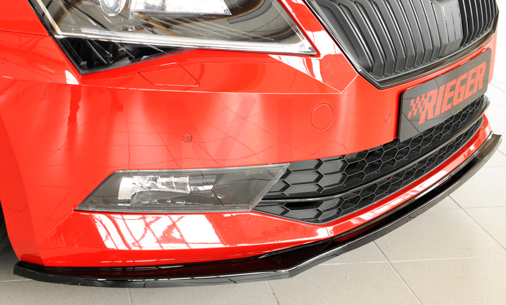 Rieger 00088149 Skoda 3T 3V Superb III Front Splitter 3 | ML Performance UK Car Parts