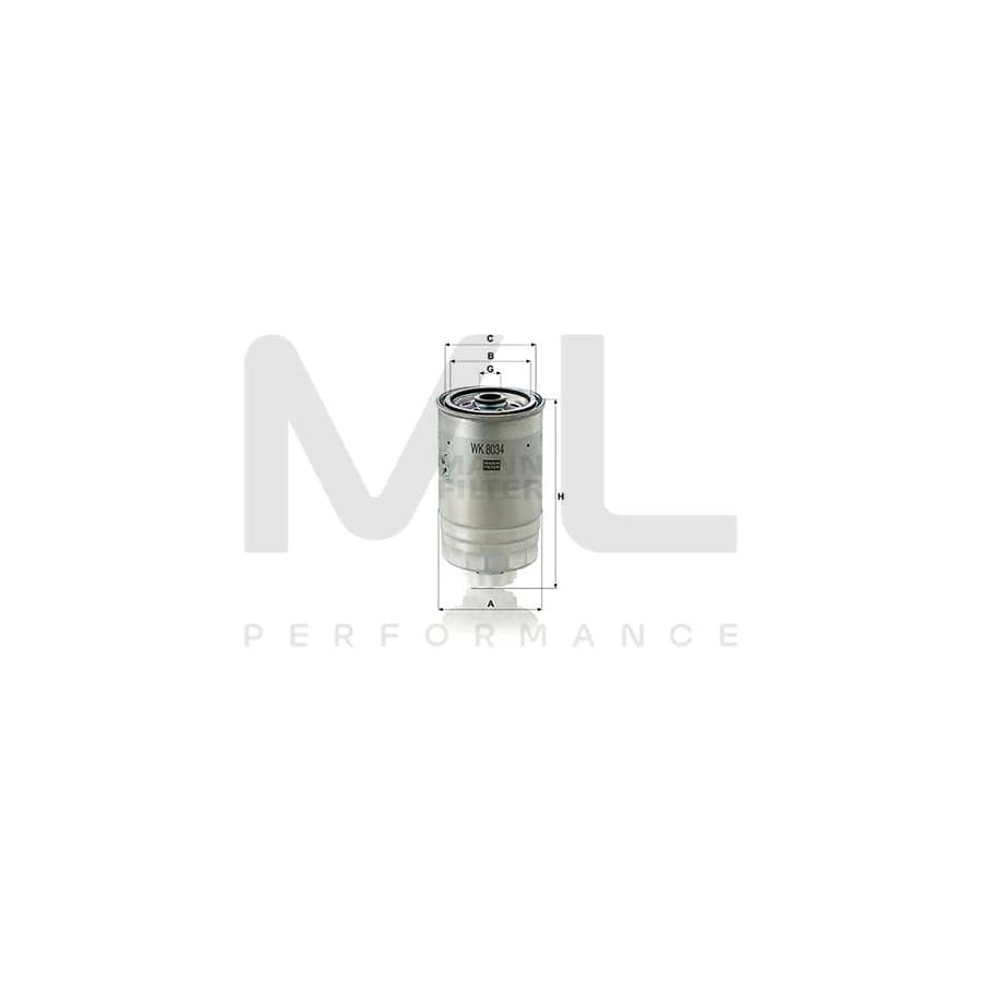 MANN-FILTER WK 8034 Fuel filter Spin-on Filter | ML Performance Car Parts