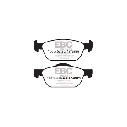 EBC PD08KF665 Honda Civic Yellowstuff Front Brake Pad & USR Disc Kit - ATE Caliper 2 | ML Performance UK Car Parts