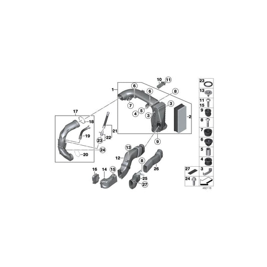 Genuine BMW 13718519470 F34 F31 F15 Hose Clamp L80-100 (Inc. 330dX, X5 40dX & X5 30dX) | ML Performance UK Car Parts