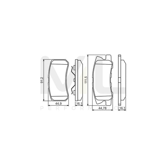 Bosch 0986495357 Brake Pad Set With Piston Clip BP1649 | ML Performance Car Parts